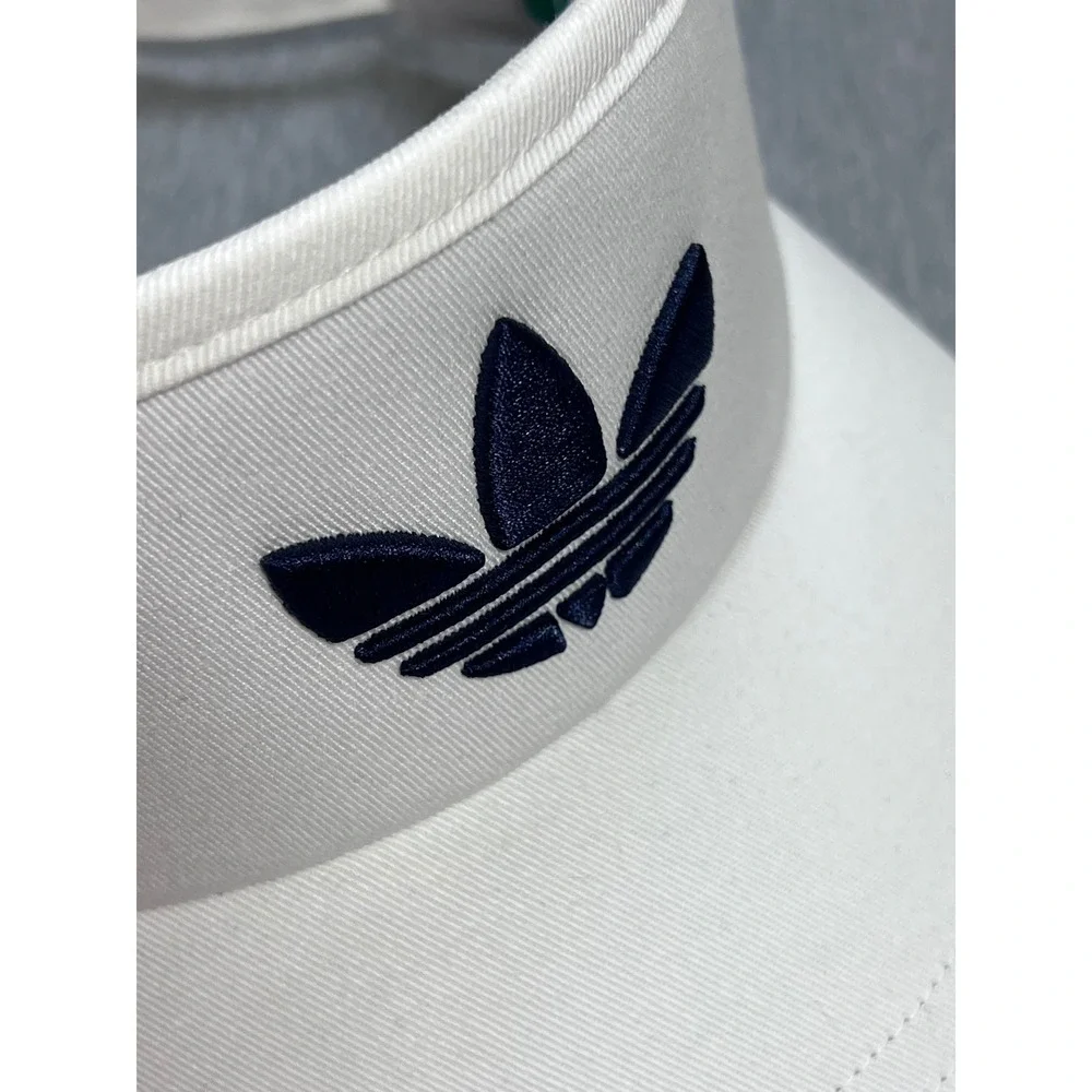 Adidas Originals Golf Visor White Navy Trefoil Logo High Crown JJ3820 OSFM NEW